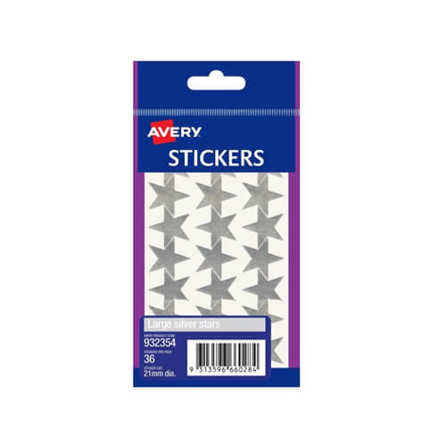 Avery F/P Silver Stars Label (Pack of 10)