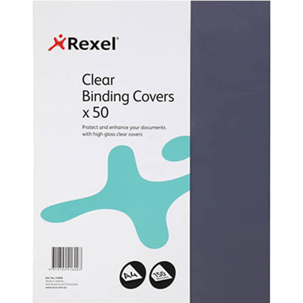 Rexel A4 Clear PVC Binding Cover 150 Microns (Pack of 50)