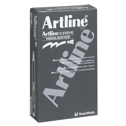 Artline Supreme Chisel Tip Highlighter Blue (Box of 12)