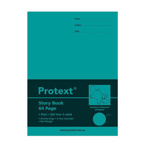 Protext Story Ruled Exercise Book w/ Margin 64pg 10pk