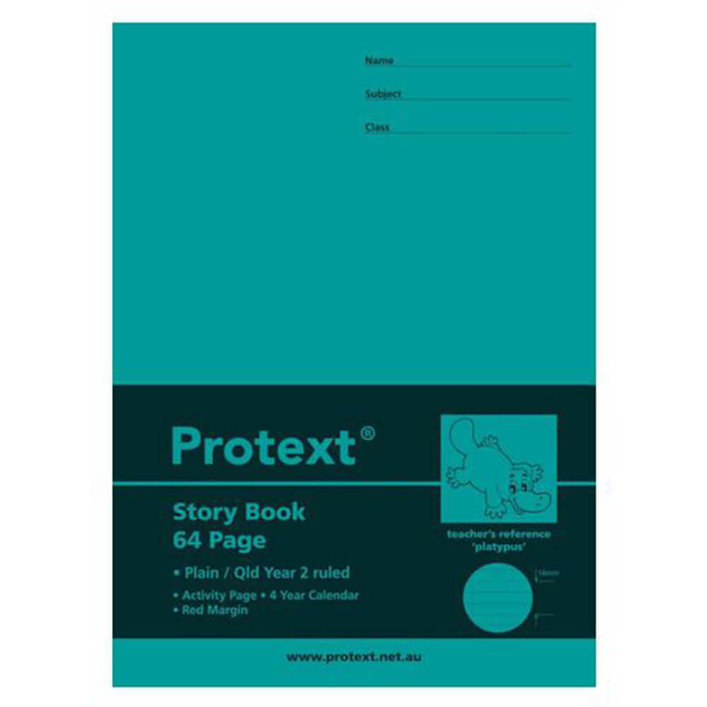 Protext Story Ruled Exercise Book w/ Margin 64pg 10pk