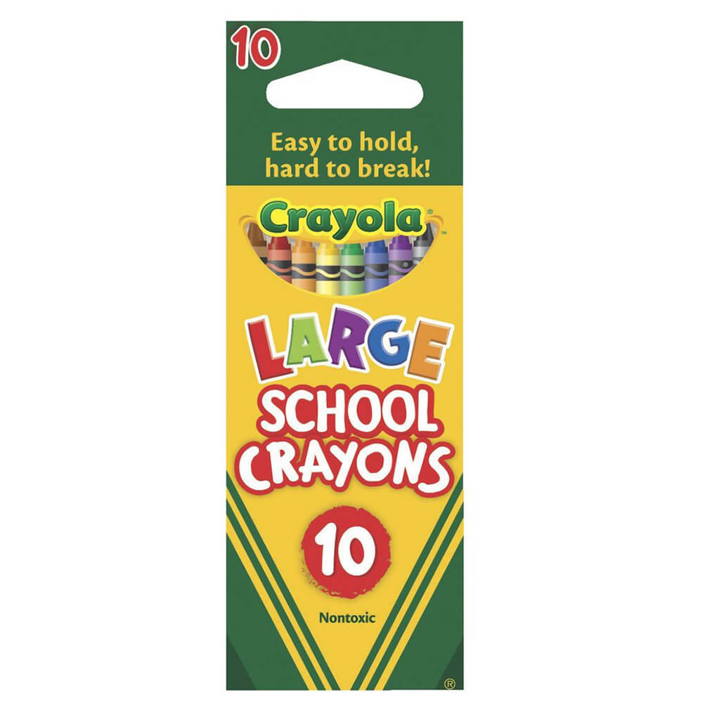 Crayones escolares grandes Crayola (paquete de 10)