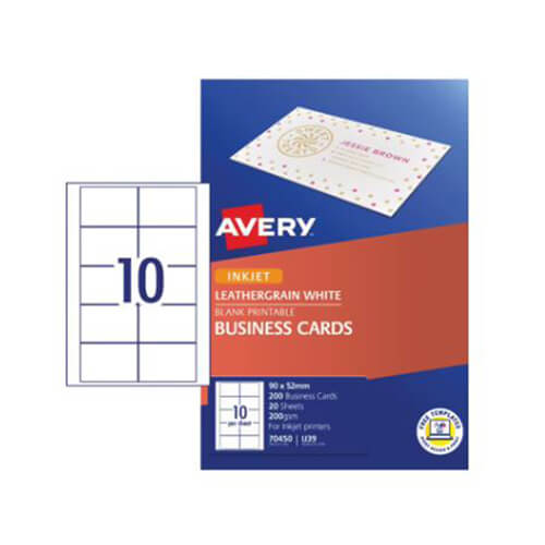 Avery Leathergrain Business Cards 200gsm (Pack of 20)