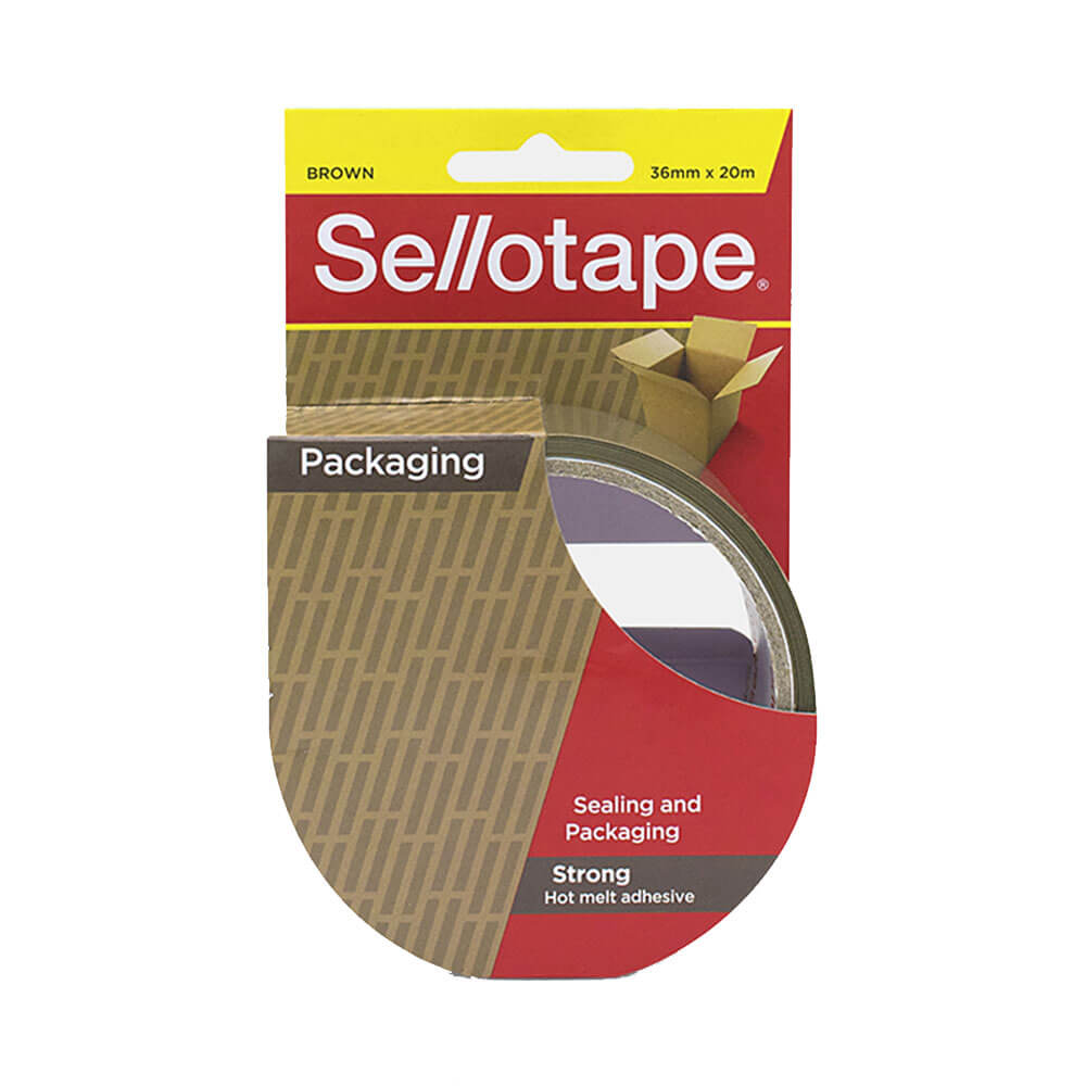 Sellotape Brown Packaging Tape 4pk (36mmx20m)