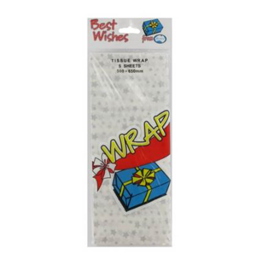 Alpen Gold & Silver Stars Tissue Wrap (paket med 5)