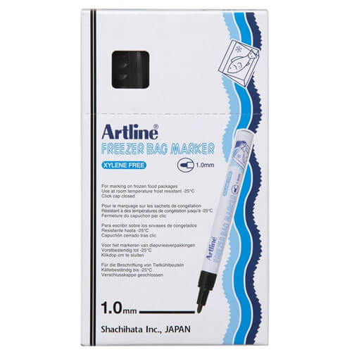 Artline Freezer Bag Marker 12pcs (Black)