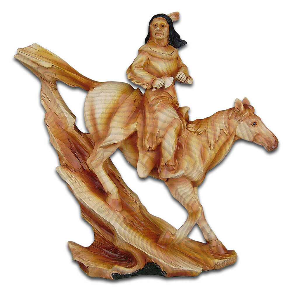 Cherokee River Horse and Chief Resin Plaque