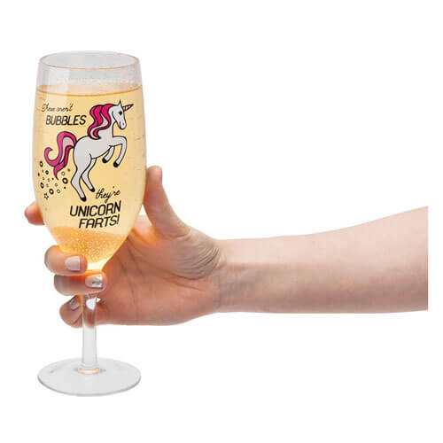Copa de champán con pedos de unicornio BigMouth