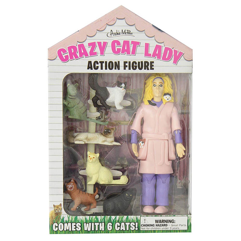 Figura de acción de la dama loca de los gatos Archie McPhee