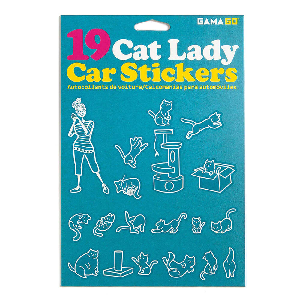 Gamago Cat Lady Car Stickers