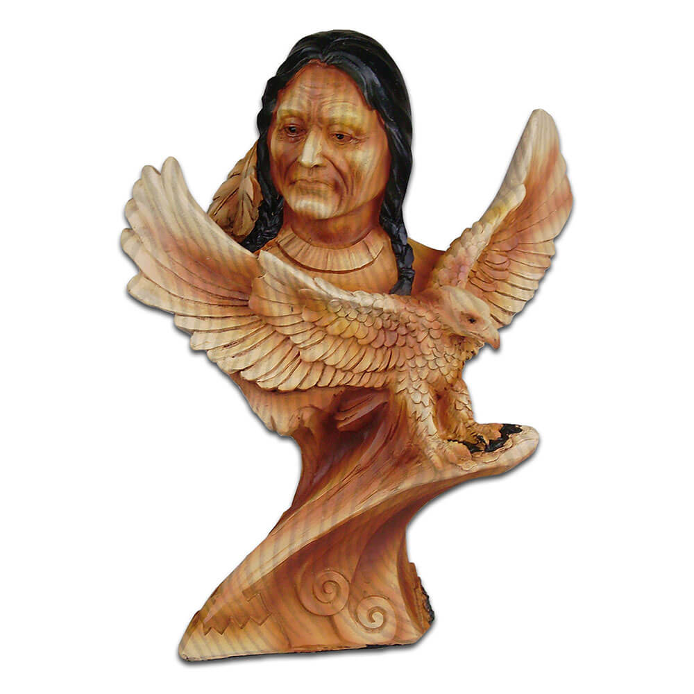 Cherokee River Native American and Eagle Resin Plaque