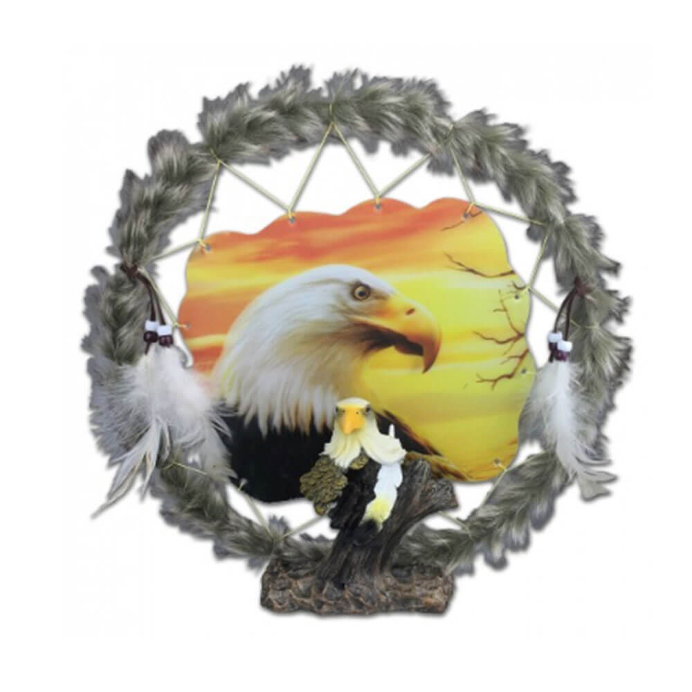 Eagle Head Dreamcatcher Plaque with Holographic Artwork