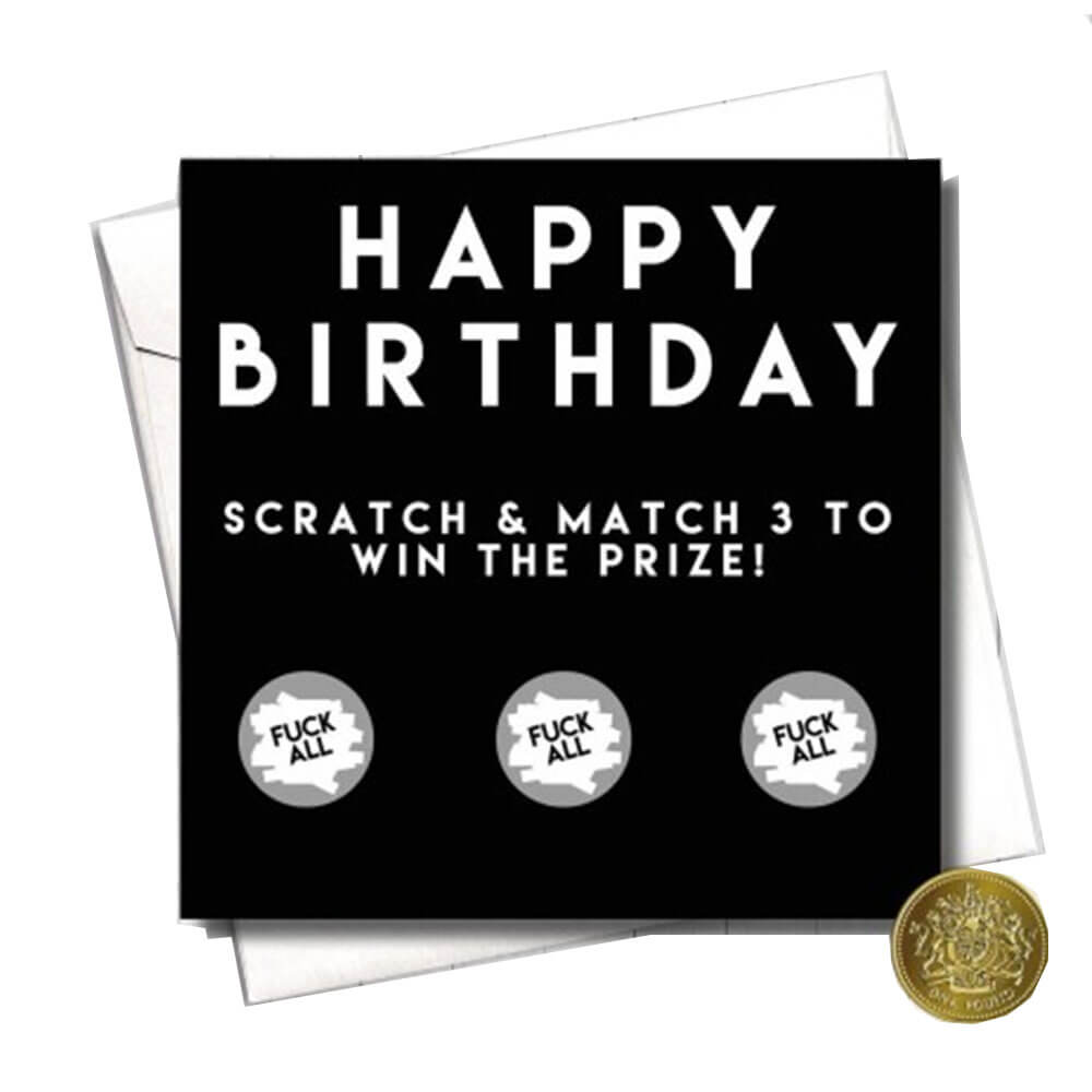 Filthy Sentiments Birthday F*ck All Scratch Card