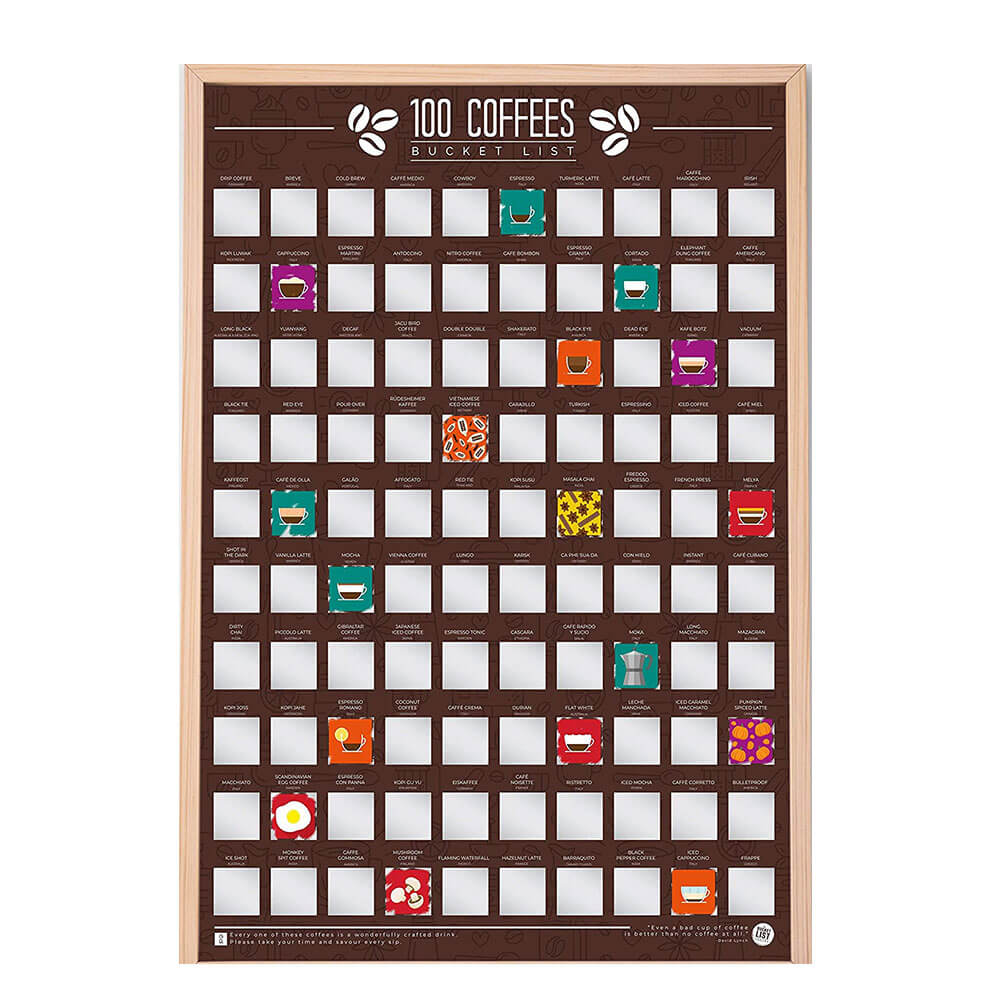 Gift Republic 100 Coffees Scratch Poster