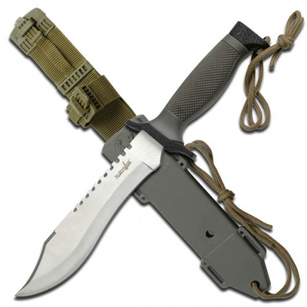 Survivor Knife with Rope Cutter Blade & Nylon Sheath 31cm