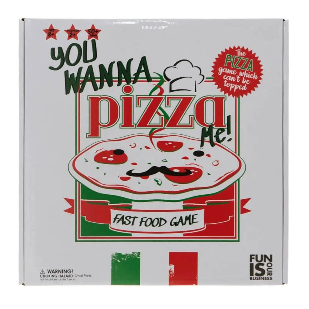 Brettspiel „Du willst mich Pizza essen“.